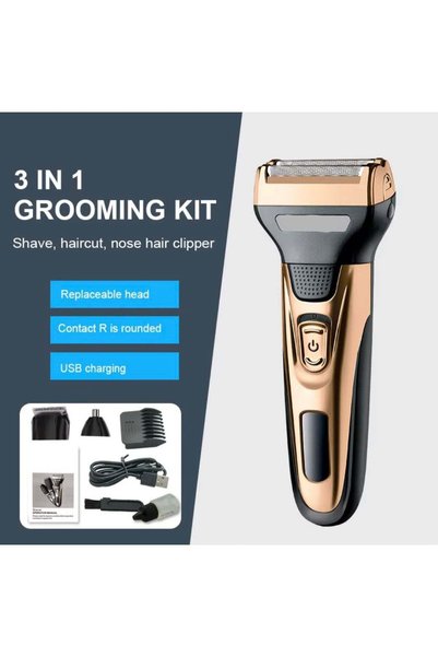 daling 3-in-1 Personal Care Tool Set: Nose Hair Trimmer, Hair Clipper, Multi-functional Electric Shaver with Double Blade