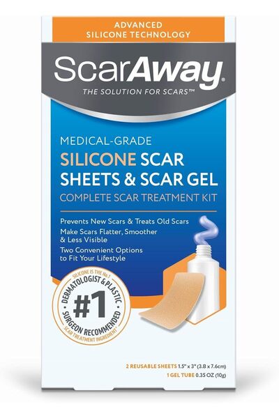 scaraway Complete Scar Treatment Kit, 2 Reusable Fabric Sheets and 1 Medical ...