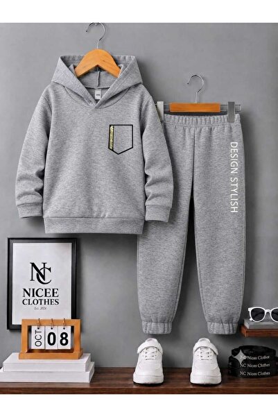 Leto Lykia Children's Unisex Tracksuit Set (Small Pocket on the Left, Winter ...