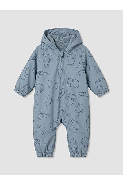 LC Waikiki Patterned Hooded Baby Boy Astronaut Coat (W6)