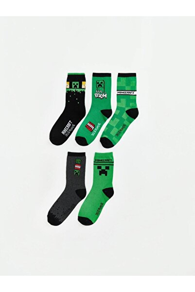 LC Waikiki Karışık Minecraft Baskılı Erkek Çocuk Soket Çorap 5 li (W6)
