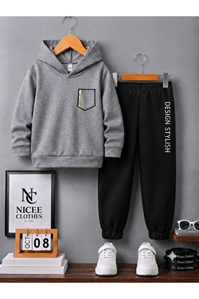 NC Nicee Clothes Children's Unisex Tracksuit Set (Small Pocket on the Left wi...