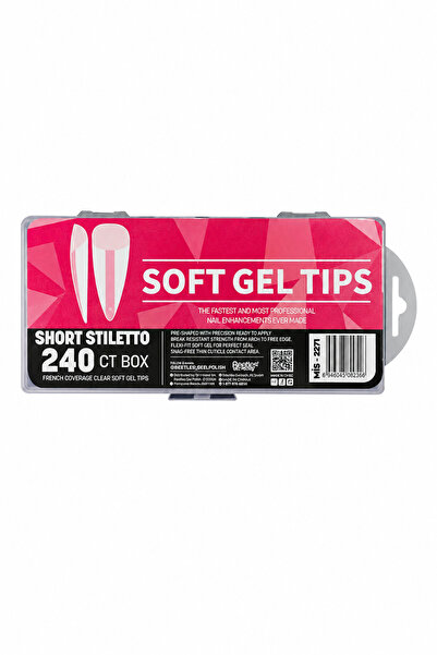 Mist Color Soft Gel Tips Short Stiletto Şeffaf Kısa Sivri Protez Tırnak 240’lı