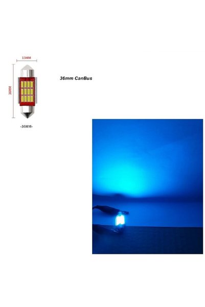 orco (2 ADET) 1 SET 12V CANBUS FESTOON IX SERİ 36MM SOFİT LED AMPUL BUZ MAVİ ...