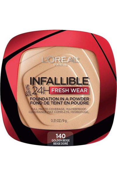 L'Oreal Paris بودرة أساس إنفاليبل 24H فريش وير بلون بيج ذهبي 140