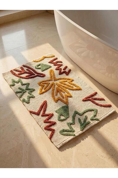LC Waikiki Mixed Textured Leaf Patterned Bath Mat 50X80 cm (W6)