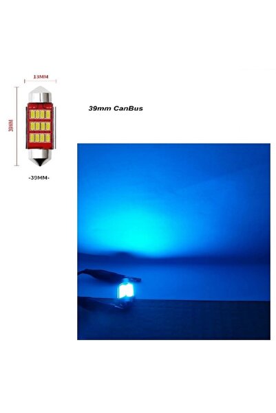 orco (2 ADET) 1 SET 12V CANBUS FESTOON IX SERİ 39MM SOFİT LED AMPUL BUZ MAVİ ...