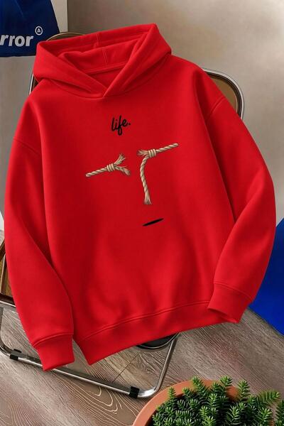 Oksit Sw Life Design Minimalist Illustration Printed Unisex Hooded Sweatshirt...