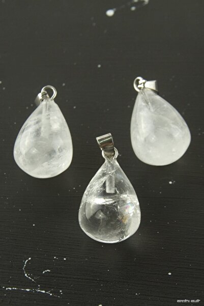 ZERO LAND Spt-Gld Quartz Drop Natural Stone Pendant 1 (233012) Piece Transparent