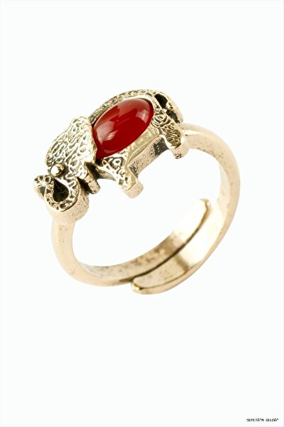 ZERO LAND Spt-Gld Authentic with Natural Stone (233857) Ring Agate