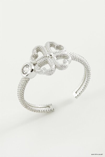 ZERO LAND Spt-Gld Yonca Metal Ring (234719) Silver Color