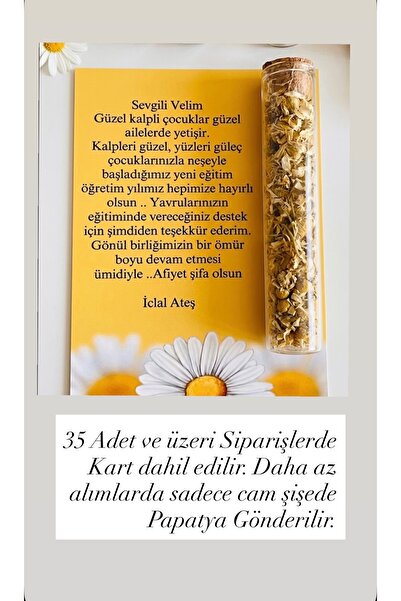 Lalim Aksesuar Veli Karşılama Hediyesi - Okula Dönüş - Cam şişede Papatya Çay...
