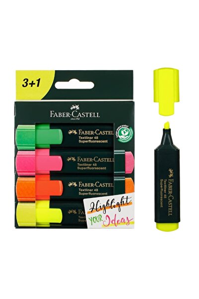Faber Castell Evidențiator pentru școală, birou și notițe, 4 bucăți, albastru...