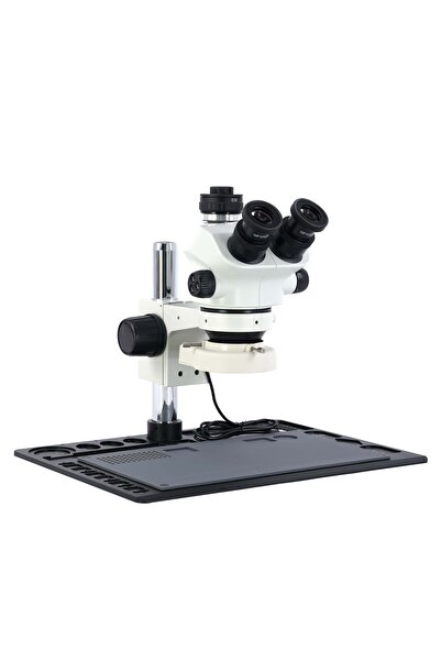 EUAS Mikroskop ZS 7050P Trinoküler Mikroskop Seti - 7X-50X Zoom, 0.5X CTV, LE...