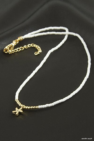 ZERO LAND Spt-Gld Mixed Figured Miyoki Bead Necklace 1 (234140) Piece White