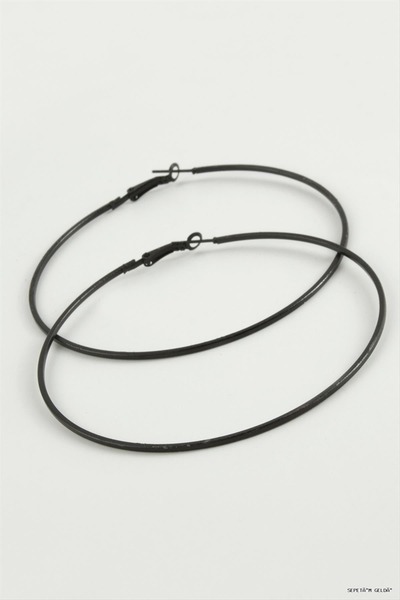 ZERO LAND Spt-Gld Thin Tube Metal Hoop Earrings 8-9-10 cm (230403) 9 cm