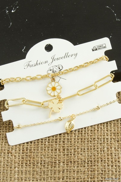ZERO LAND Spt-Gld 3 Pieces Papatya Tr Ir (231534) Bracelet Yellow