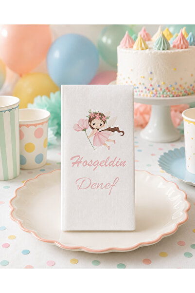 PECETELAB Hoşgeldin Kız Bebek Baskılı Peçete 25 li