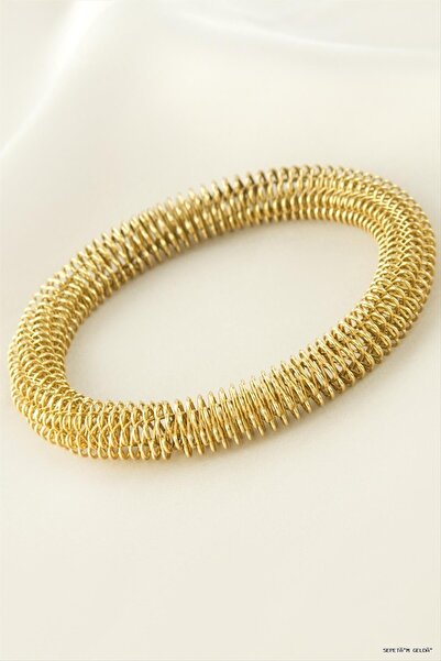 ZERO LAND Spt-Gld Spring-Loaded Luxury Steel (233304) Bracelet Yellow