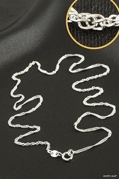 ZERO LAND Spt-Gld Xuping Twisted Steel Necklace Large 45 cm (232757) Silver C...