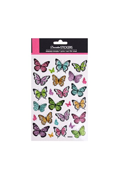 OEM Carte de colorat cu autocolante, 26 bucăți/file – flori și fluturi, autoc...