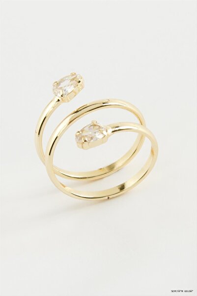 ZERO LAND Spt-Gld Oval Zircon Stone (230659) Ring Yellow