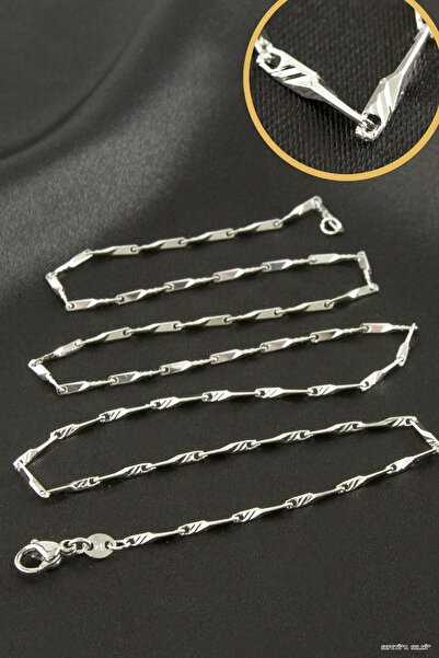 ZERO LAND Spt-Gld Xuping Rod Steel Necklace Large 45 cm (233722) Silver Color