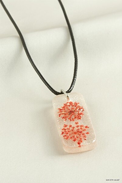 ZERO LAND Spt-Gld Sultanotu Rectangular Epoxy (225824) Pendant Orange