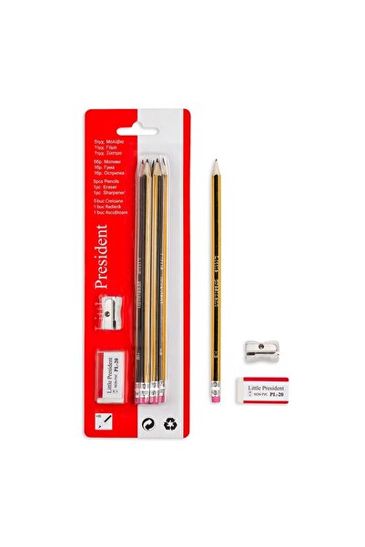 Little President Ascuțitoare cu radieră pentru școală – metalică, radieră inc...