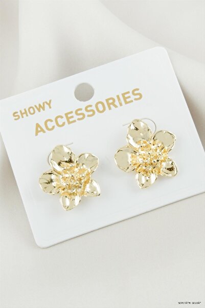 ZERO LAND Spt-Gld Flower Metal (04132) Earrings Yellow