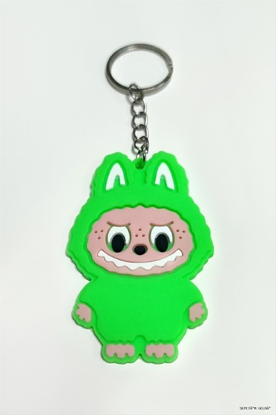 ZERO LAND Spt-Gld Labubu Silicone (225738) Keychain Green