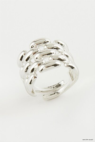 ZERO LAND Spt-Gld Ir Shaped Metal Ring (03511) Silver Color