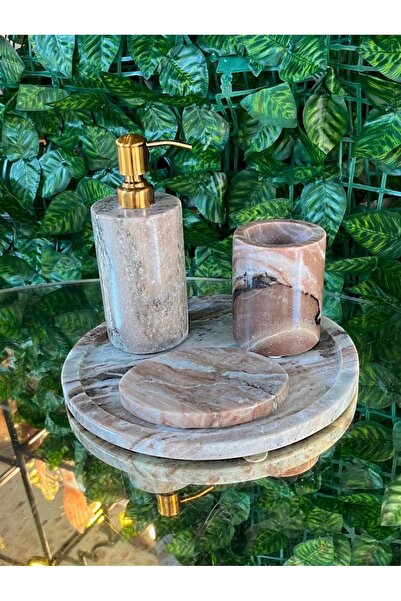 Generic Brand Esterhomedecor 4 Piece Marble Bathroom Set with Tray