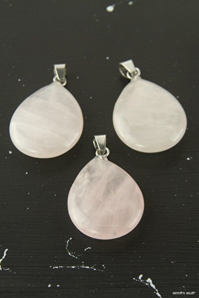 ZERO LAND Spt-Gld Quartz Oval Natural Stone Pendant 1 Piece (233015) Pink
