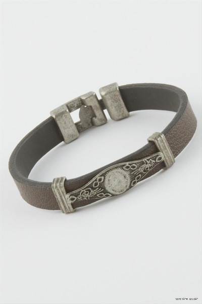 ZERO LAND Spt-Gld Tuğra Faux Leather (00930) Bracelet Brown
