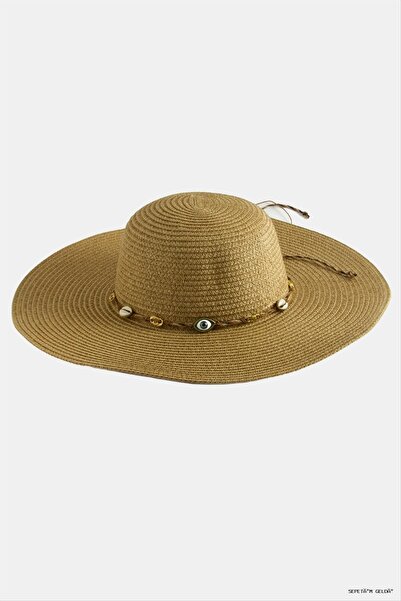 ZERO LAND Spt-Gld Eye Knitted Straw (03658) Hat Brown