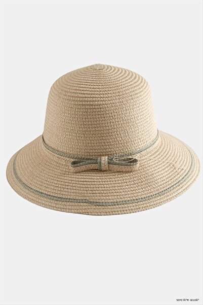 ZERO LAND Spt-Gld Bowknot Straw Hat (11329) Pink