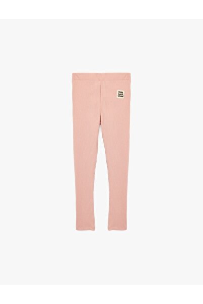 Koton Ribbed Cotton Leggings with Elastic Waistband