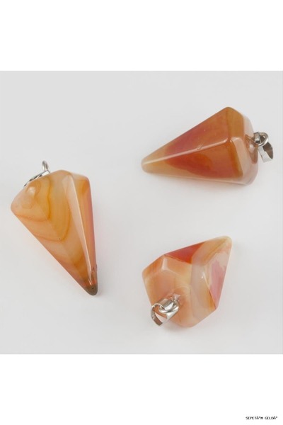 ZERO LAND Spt-Gld Agate Pandül Natural Stone Necklace (00059) Brown Tip