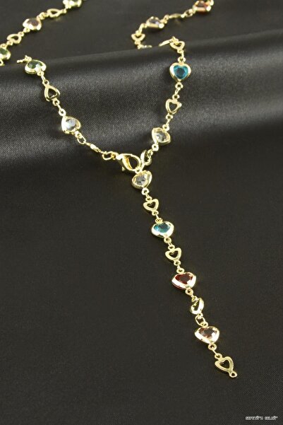 ZERO LAND Spt-Gld Heart Zircon Stone Y (235132) Necklace Yellow