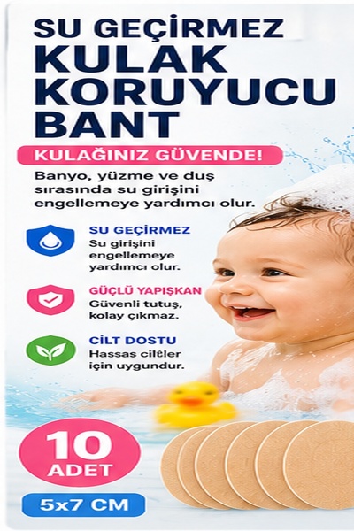 obrigado 10 adet Su Geçirmez Kulak Koruyucu Bant 10’lu – Çocuk ve Bebek İçin ...