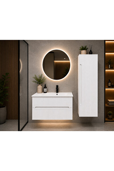 yılbay design Lapino Demonte %100 Mdf Lavabolu Banyo Dolabı