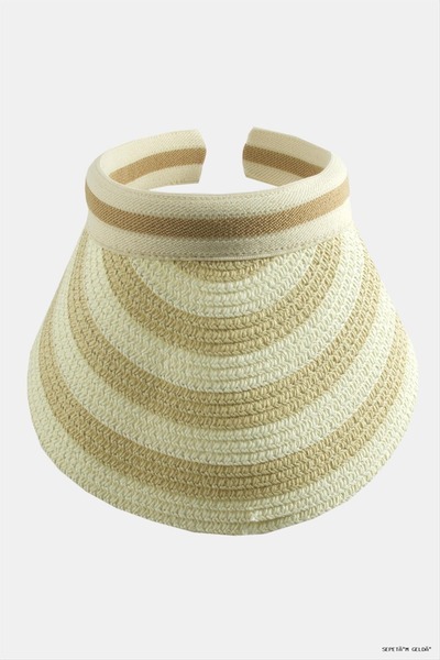 ZERO LAND Spt-Gld Straw Beach Cap (03626) Beige