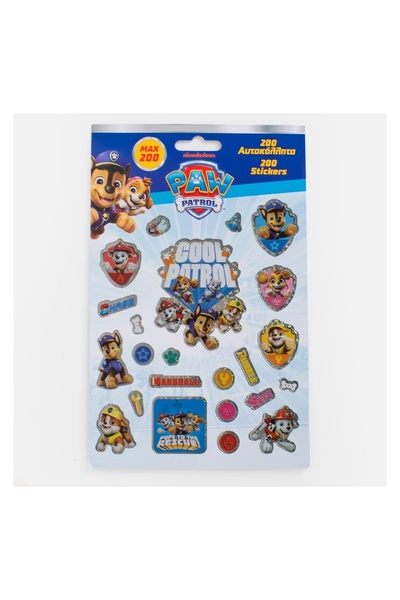 PAW PATROL Set autocolante creative pentru copii, 200 bucăți/file – eroi, aut...