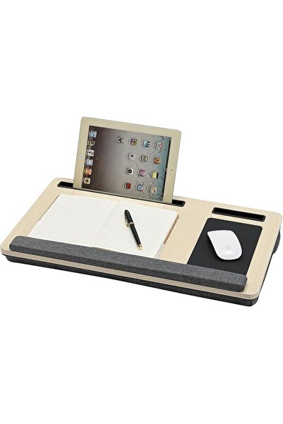 GENERAL Luowa Foldable Laptop Table with Mouse Pad and Ergonomic Cushion with...