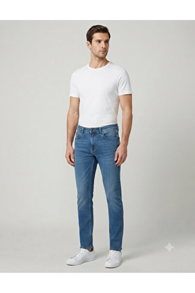 Erkek Slim Fit Likralı Kot Pantolon
