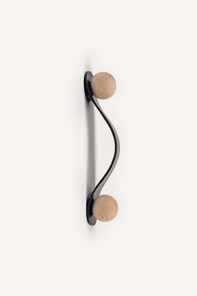 Kulpingo Anthracite Gray Wooden Detailed 96 mm Leather Handle