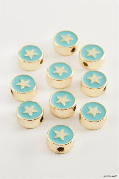 ZERO LAND Spt-Gld Star Enamel Horse 1 (235929) Piece Turquoise