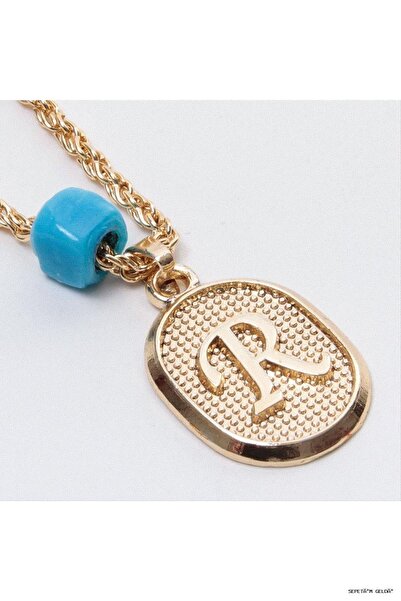 ZERO LAND Spt-Gld Plastic Beaded Twisted (02248) Letter Necklace