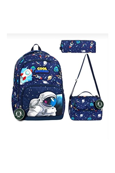 LilyMoon Space Rocket Printed Boys' School Bag Set - Astronaut Boys' Middle S...
